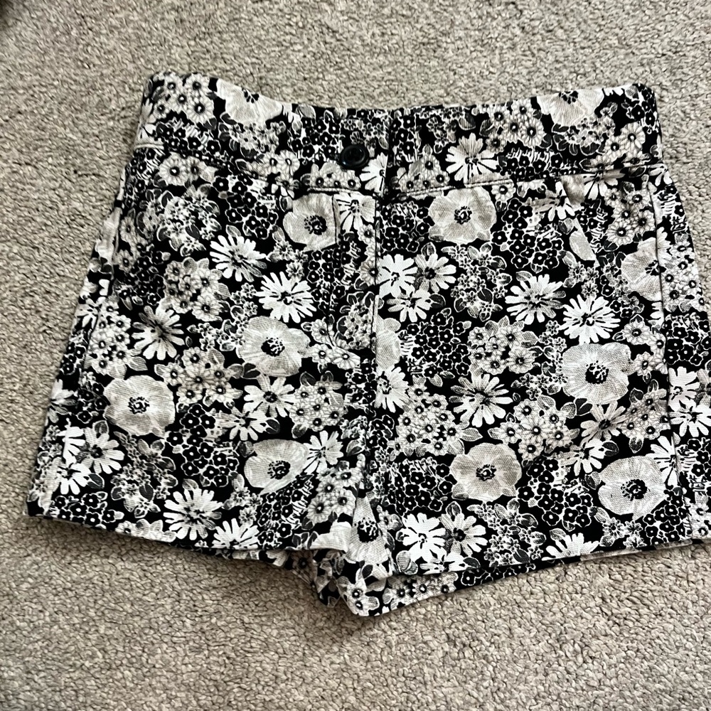 Janie and Jack black floral shorts